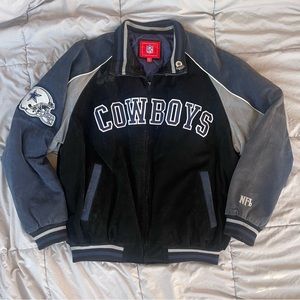 Vintage 100% Leather NFL Cowboys bomber jacket